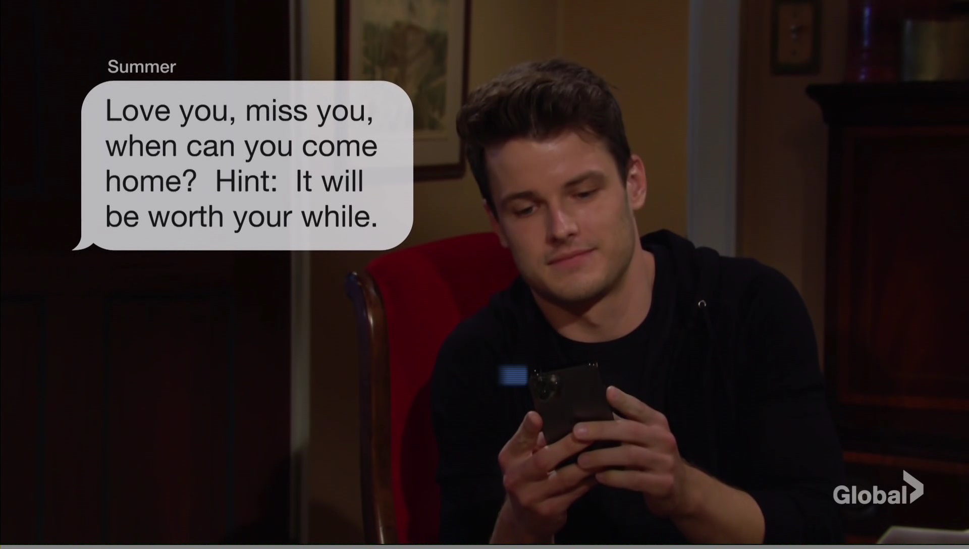 kyle texts summer young restless