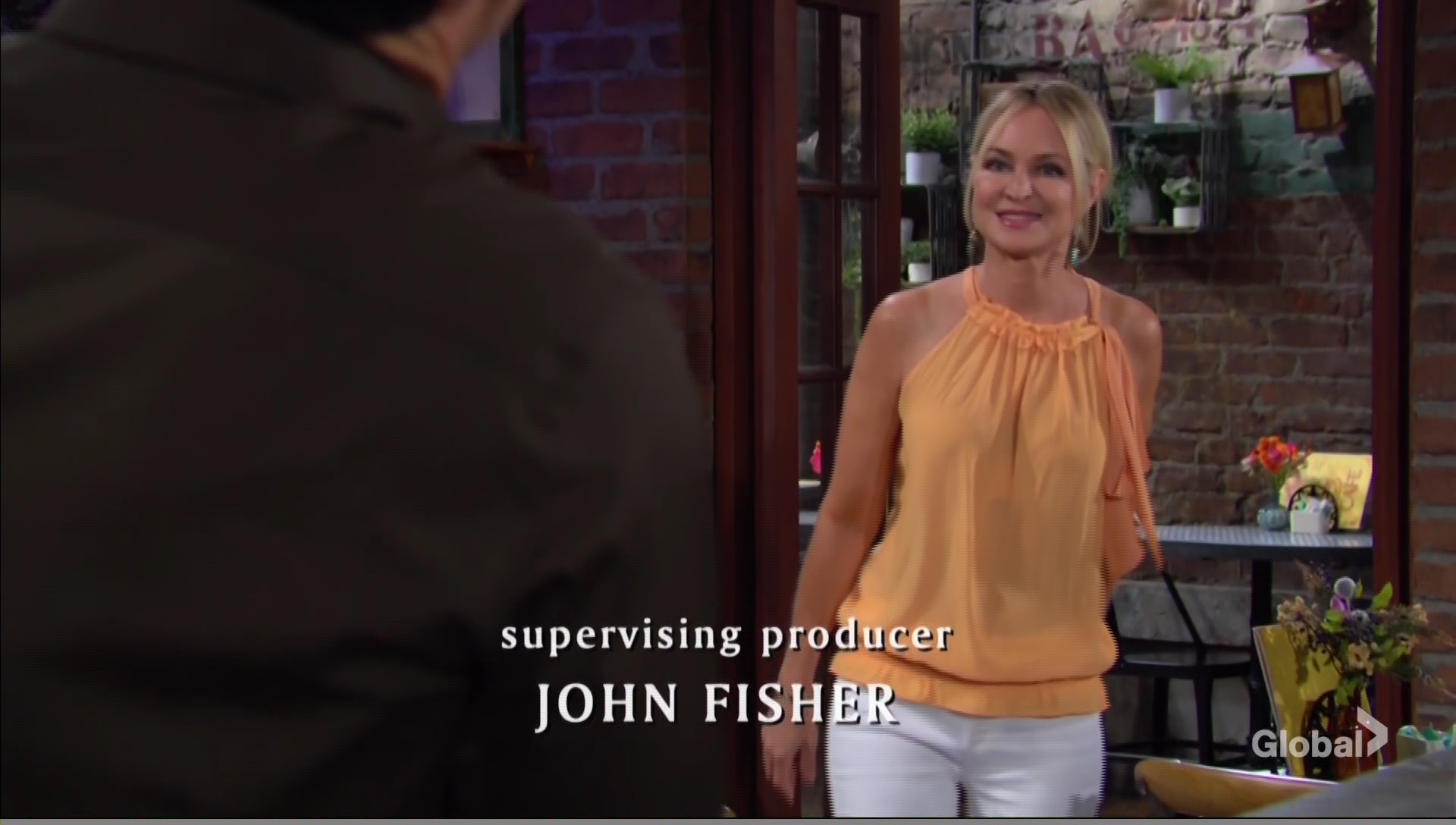sharon in orange rey young and the restless