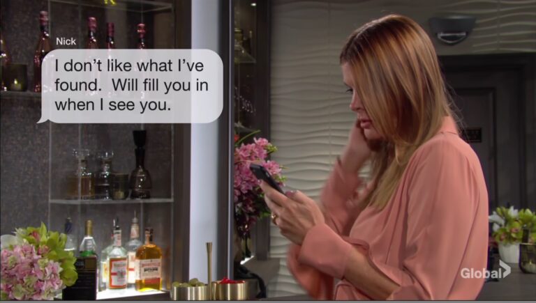 nicks' worried text young and the restless cbs