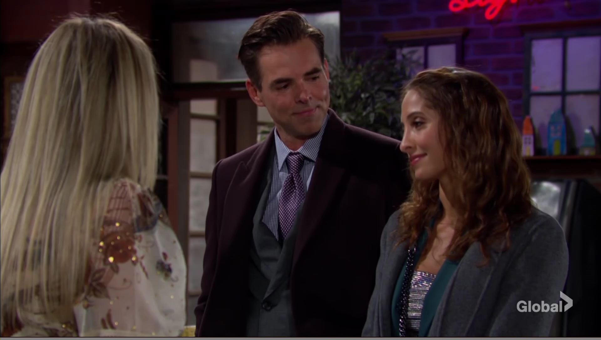 billy purple suit lovely young and restless cbs soapsspoilers