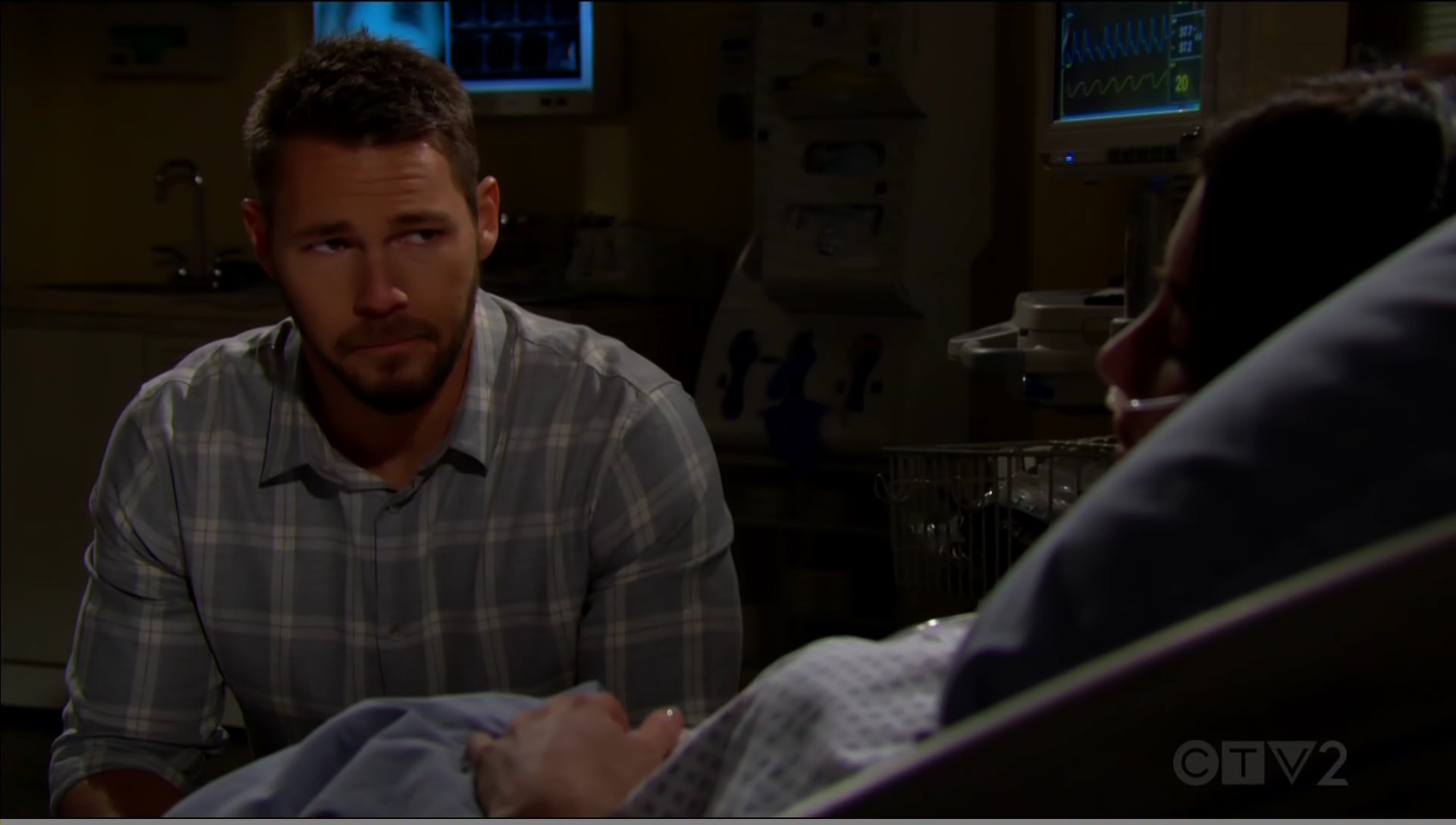 liam sobs all over steffy hospital bed bold and beautiful cbs