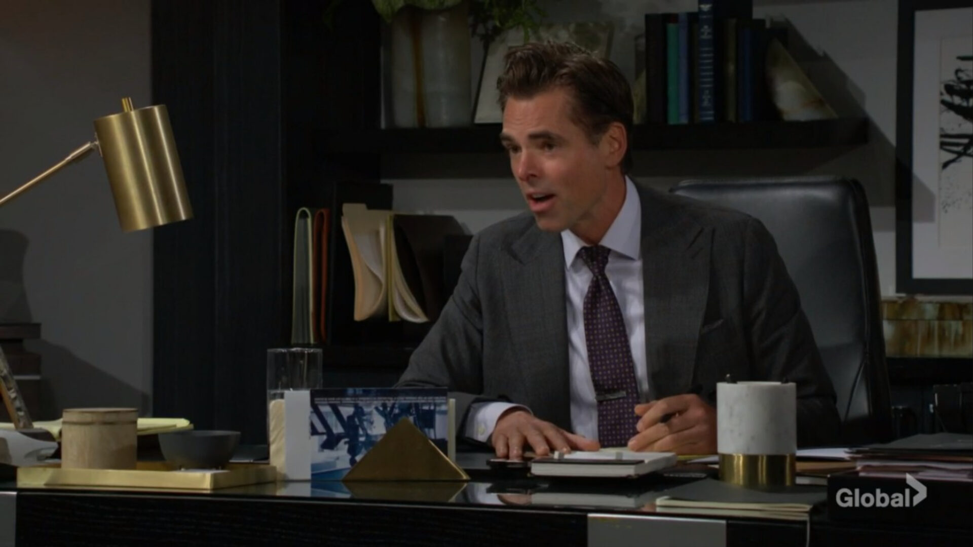 billy is behind lily desk young and restless cbs soapsspoilers
