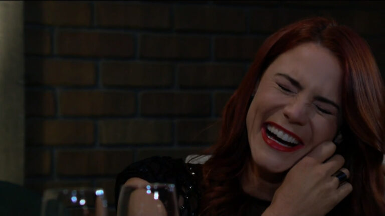 sally laughs with adam Y&R