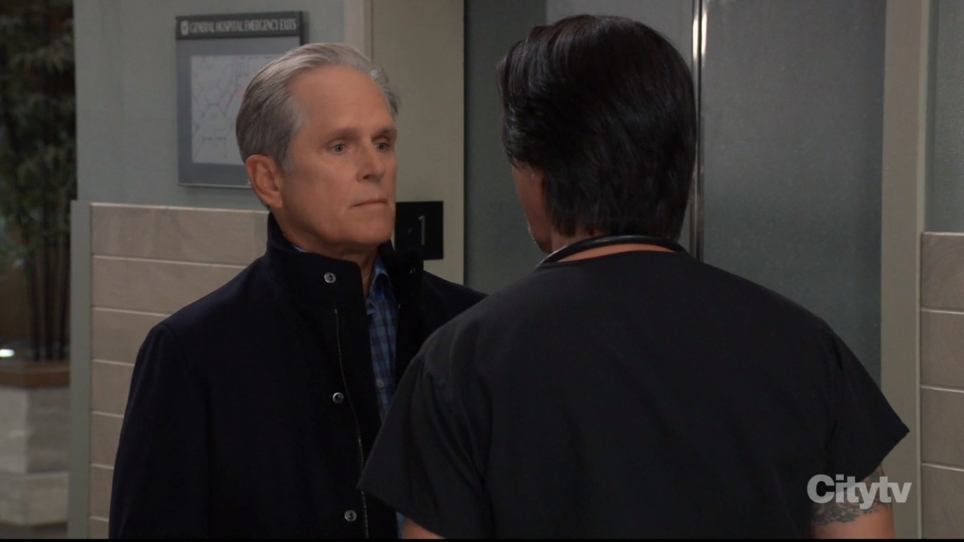 gregory and his son talk violet GH recaps SoapsSpoilers