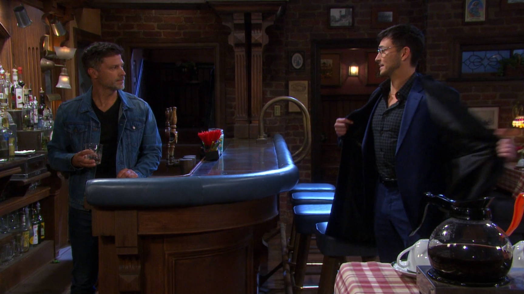 alex catches eric with booze days of our lives recaps soapsspoilers