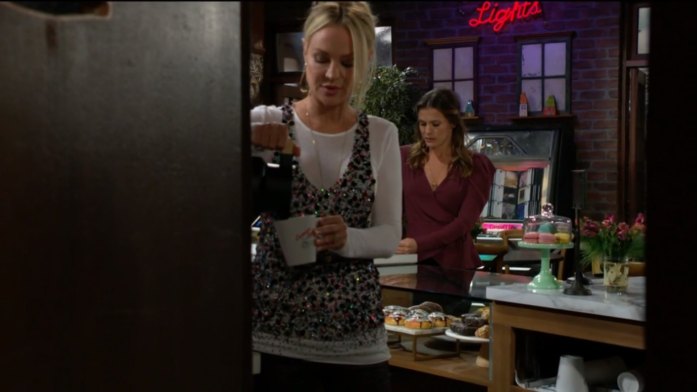 sharon pours coffee Y&R recaps SoapsSpoilers