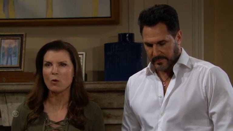 bill stares at the ground letting Sheila talk for him B&B recaps