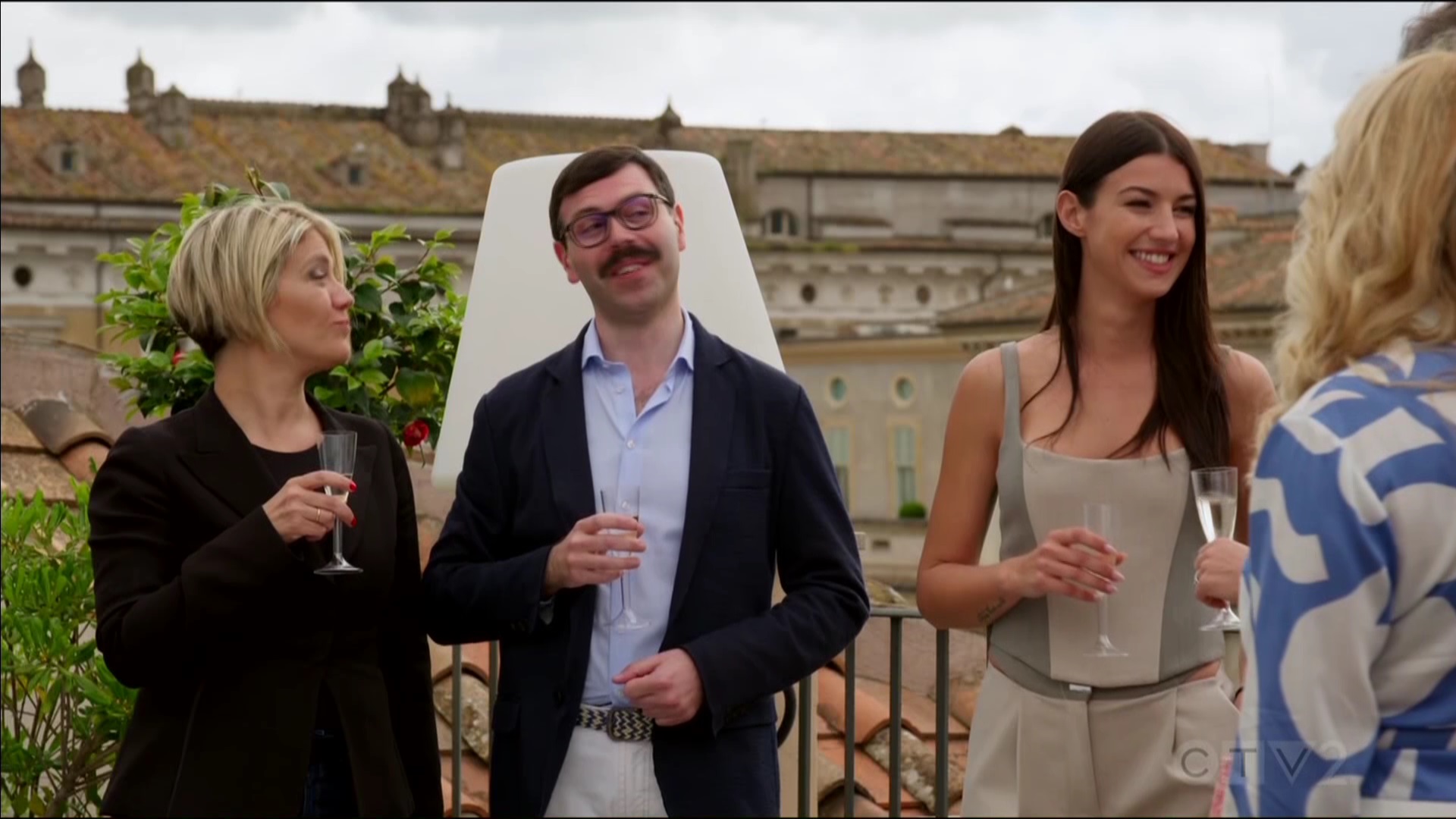the italian reporters Edoardo Beghi, Tamela D’Amico and Gabi Spacaiari in rome bold and beautiful