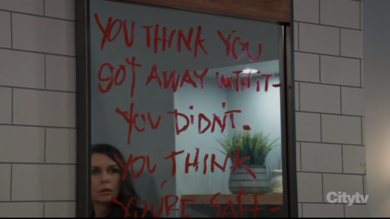 the cryptic message on anna's mirror, threatening her