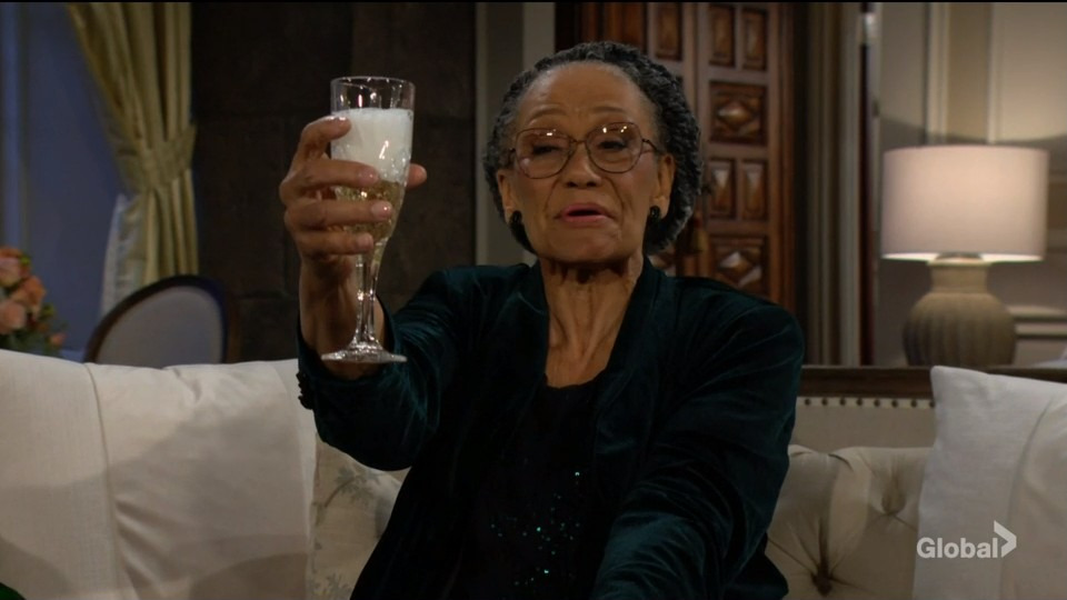 mamie toasts to herself