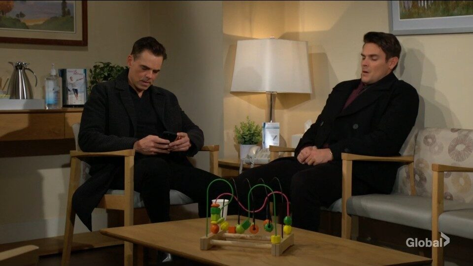 billy and adam in waiting room Y&R