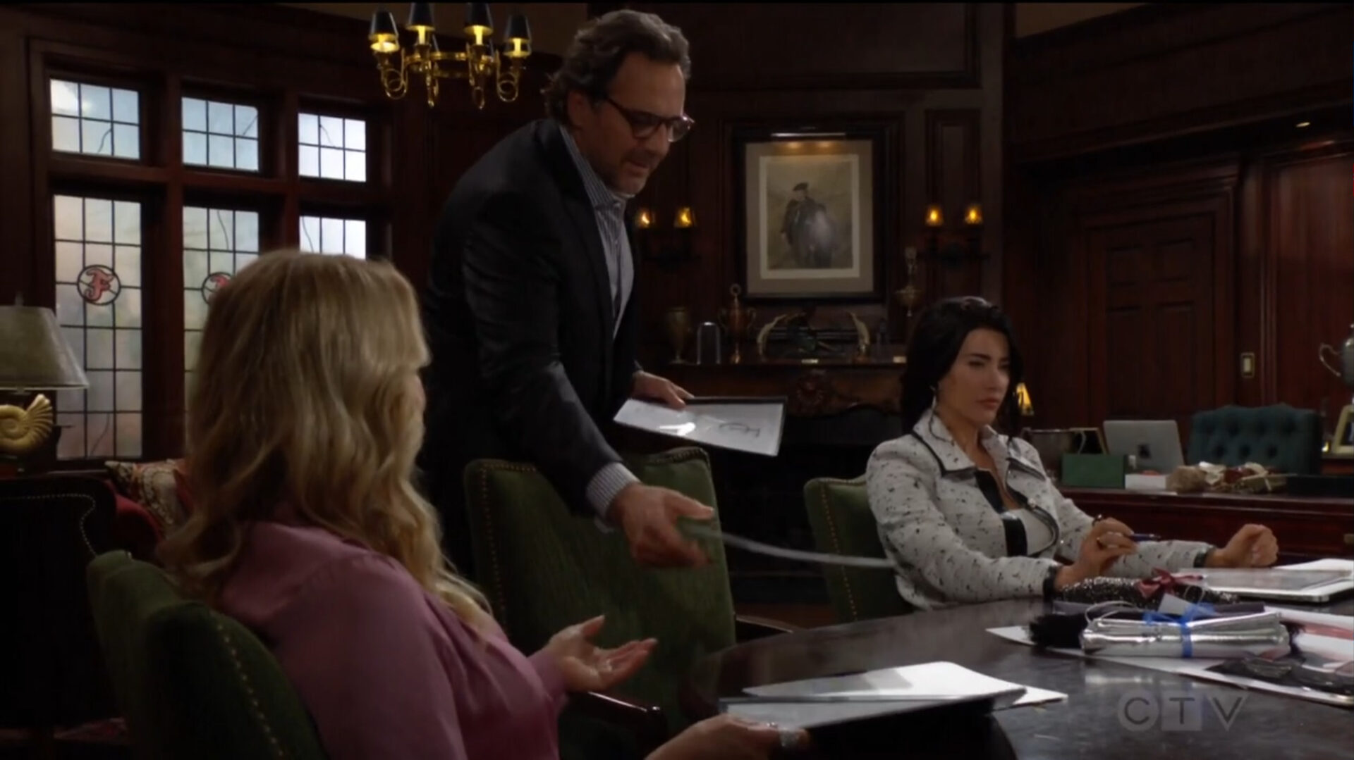 ridge in meeting with brooke and steffy